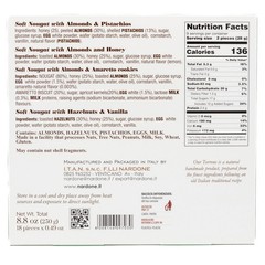 18 Piece Assorted Torrone Soft Nougat Candy, Made in Italy, 8.8oz (250g)