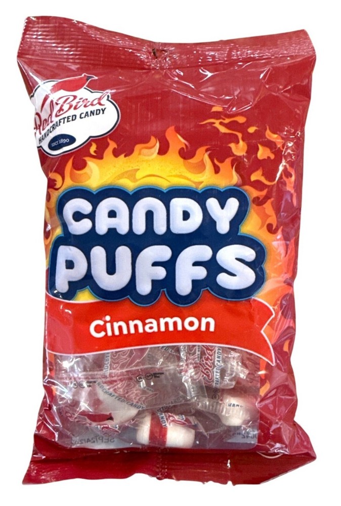 Red Bird Candy Puffs CINNAMON 4 Oz Gluten-Free & Non-GMO Individually Wrapped
