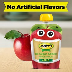 Mott’s No Sugar Added Applesauce, Made from Real Fruit, 20 Count