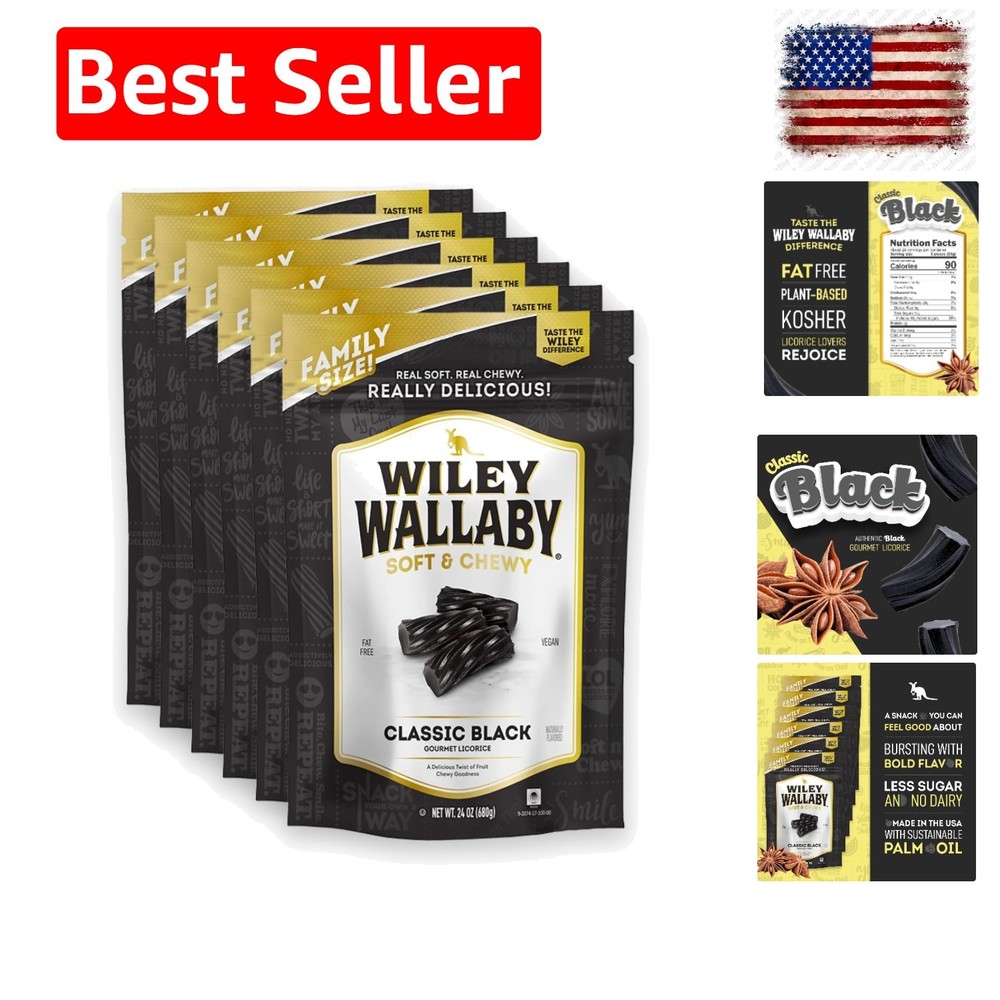 Licorice 24 Ounce Classic Gourmet Soft & Chewy Australian Black Licorice Cand…
