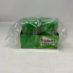 4 PACK Trident Vibes Spearmint Rush Sugar Free Gum 40 Pieces Per Bottle