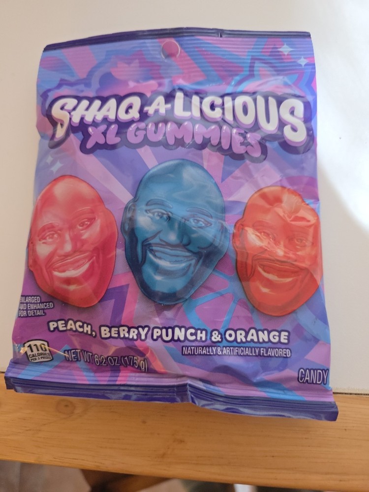 Shaquille O’Neal’s SHAQ-A-LICIOUS XL Shaq Head Gummy 6.2 oz Best By 05/2026