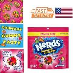 Gummy Clusters 18.5 Ounce Rainbow Treats Perfect for Birthdays and Halloween