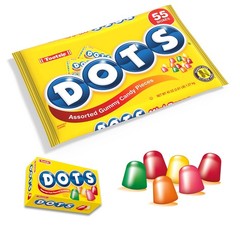 DOTS Individually Wrapped Candy – Original Gummy 55 Count, Lime,Orange