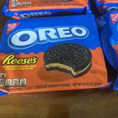 Lot Of 5 OREO REESE’S Peanut Buttery Creme Chocolate Sandwich Cookies,12.35 Oz