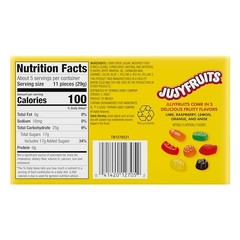 Wonka Jujyfruits Gummy candy, Assorted Candy, 5 Pack of 12, Orange,Lime
