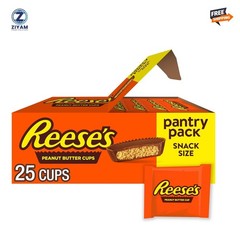 REESE’S Milk Chocolate Snack Size Peanut Butter Cups – 13.75 oz (25 Pieces)