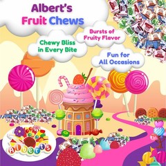 ALBERT’S Candy Assorted Fruit Chews Candy, 240 Count (Pack of 1),