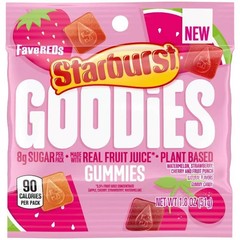Starburst 1.8 oz. FAVEREDS Goodies Gummies Real Fruit Juice Plant Based BB 10/26