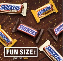 SNICKERS VARIETY MIX ALMOND, ORIGINAL, PEANUT BUTTER, FUN SIZE , VALUE BULK BAG