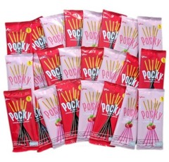 4 x Glico Pocky Biscuit Stick Coated Chocolate Stawberry Flavour Box of 12 packs