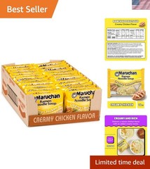 24-Pack Creamy Chicken Ramen Noodles – 3 oz Per Pouch, Easy & Delicious