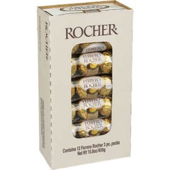 FERRERO ROCHER FINE HAZELNUT CHOCOLATE CANDY INDIVIDUALLY GOLD WRAPPED BOX