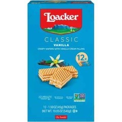 Loacker Classic Crispy Wafers, Vanilla, 1.59 oz, 12 ct