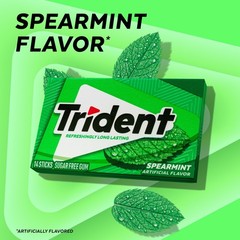 Trident Spearmint Sugar-Free Chewing Gum, 12 14 Count (Pack of 12), 12 packs