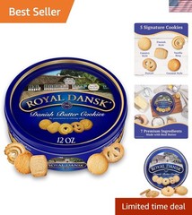 Gourmet Danish Butter Cookie Selection – 12 Oz Gift Tin, No Preservatives