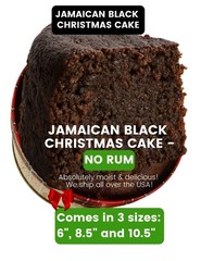 8.5 Inch Jamaican Black Christmas Cake – Spiced Caribbean Fruitcake – No Rum