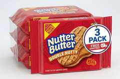 Nutter Butter Double Nutty Peanut Butter Sandwich Cookies 15.27oz, 3 Pack