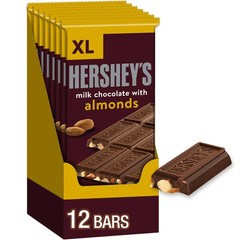 Milk Chocolate with Almonds XL, Candy Bars, 4.25 oz (12 Count, 16 Pieces)