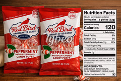 Red Bird Peppermint Candy Puffs – 10 oz Total – Made in USA- 2bags of 5oz