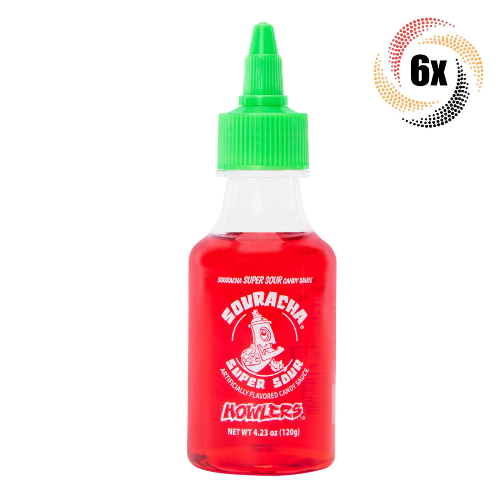 6x Bottles Howlers New Souracha Super Sour Liquid Candy Sauce | 4.23oz
