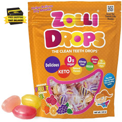 Zolli Drops Sugar Free Candy with Xylitol, Dye-Free Lollipops – Keto & Diabetic-