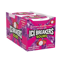 Sours Assorted Fruit Flavored Sugar Free Mints Tin, 1.5 Oz (Pack of 8)