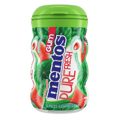 Full Box 6x Bottles Mentos Pure Fresh Watermelon Gum | 50 Pieces Each | 3.53oz