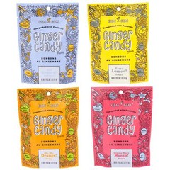 Gem Gem Ginger Candy Chewy Ginger Chews Assorted Mix 5.0oz Pack of 4