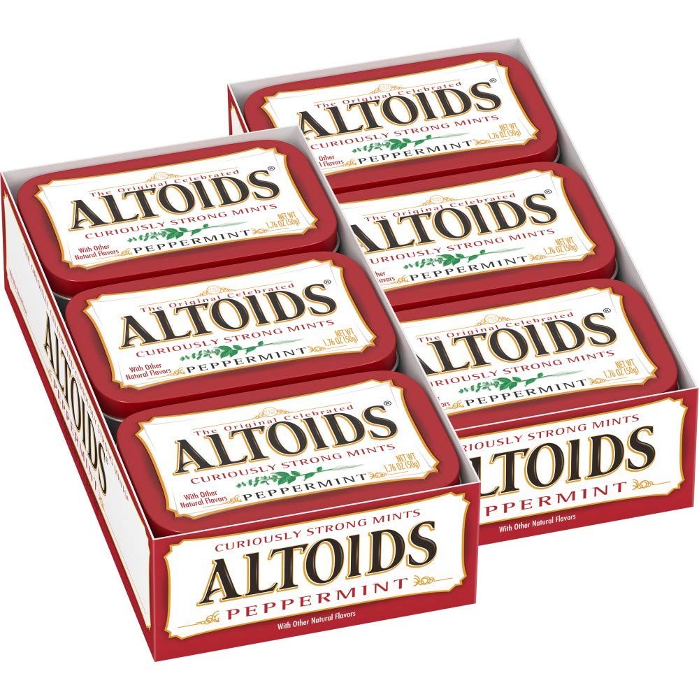 Curiously Strong Classic Peppermint Mints, 12 Tins of 1.76 Oz Each for All Ages