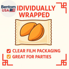 Sky | Fortune Cookies 100Pk | Premium USA Baked, Bulk Fortune Cookies Individual