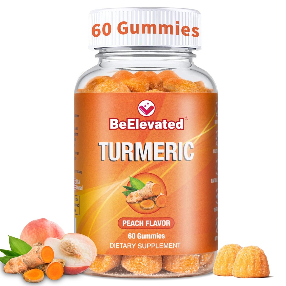 BeElevated Curcumin Turmeric Gummies – 60 Count (Pack of 1), Orange