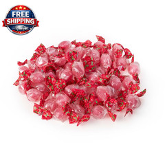 Italian Strawberry Hard Candies and Sparkling Fizz Center, Natural Fruit Candies