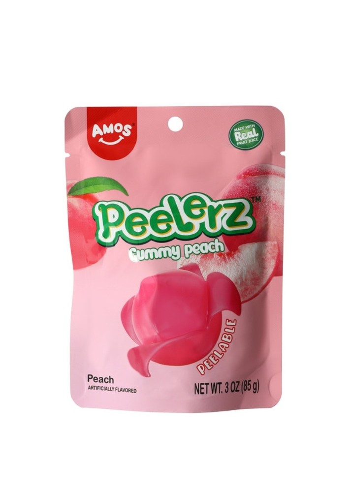 AMOS Peelerz Gummy Peach Candy 3 oz. pk – Viral TikTok – Trending Candy