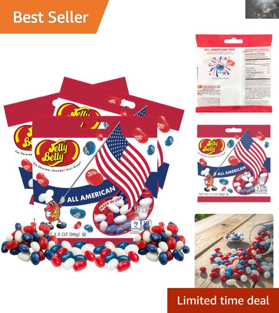 Delicious Red, White & Blue Jelly Beans – 3.5oz Packs for Every Celebration