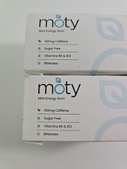 Lot Of 2 NEW Moty Mint Energy Gum 5 Packs Of Gum 10 Pieces/Pack 100 Pieces Total