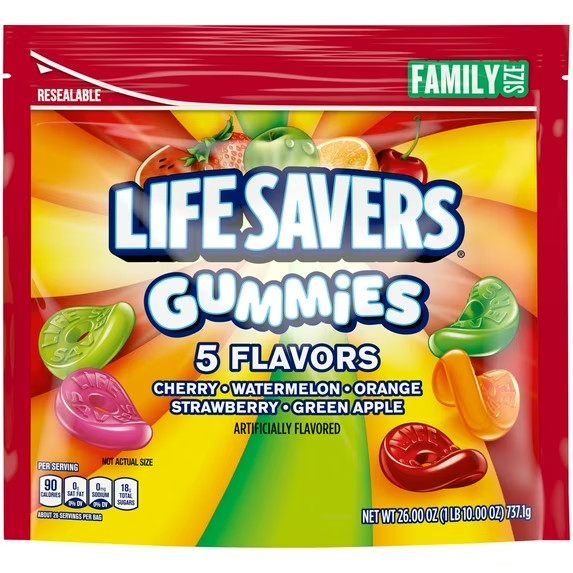 Life Savers Gummies 5 Flavors Gummy Candy, Family Size – 26 oz Bag
