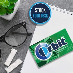 Orbit Sugarfree Gum Spearmint, 14-Piece Packs 336 Count (Pack of 1), Green