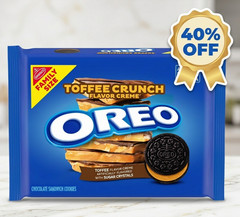 OREO Toffee Crunch Creme with Sugar Crystals Chocolate Sandwich Cookies, Family