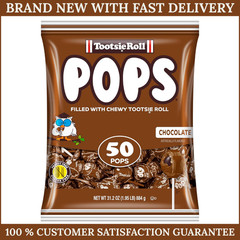 Tootsie Pops Chocolate Flavor Lollipops 50 Count Individually Wrapped Candy
