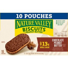 Nature Valley Chocolate Peanut Butter Biscuit Sandwiches, 10 Bars, 13.5 oz