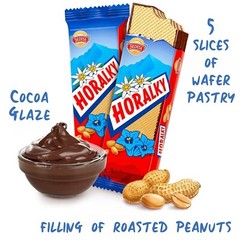 HORALKY – European Czech and Slovak Wafers Chocolate with Peanut BOX – QTY 36pcs