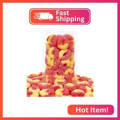 Smarty Stop Gummy Ring Candy – Chewy Fruit-Flavored Edible Gummies (Peach, 2 Pou