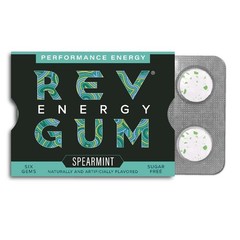 Sugar Free Spearmint Energy Gum – 6 Pack of Chewing Gum for Focus & Alertness