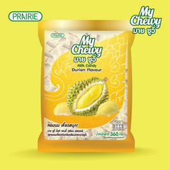 Durian Flavor Chewy Milk Toffee Candy Asian Sweet Snack Party 360 g x 3 Packs
