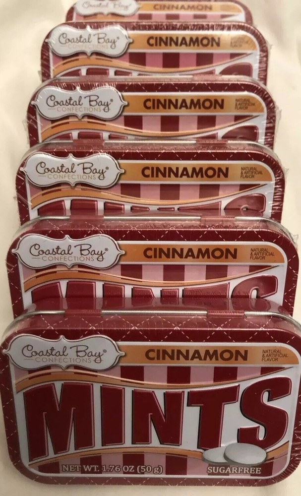 COASTAL BAY 6 Packs(6 tins)Cinnamon Mints 1.76oz 50g SugarFree MADE IN CANADA
