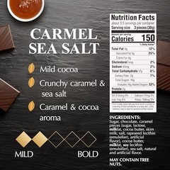 Gourmet Dark Chocolate Bar with Caramel & Sea Salt Crystals – 3.5 oz (12 Pack)