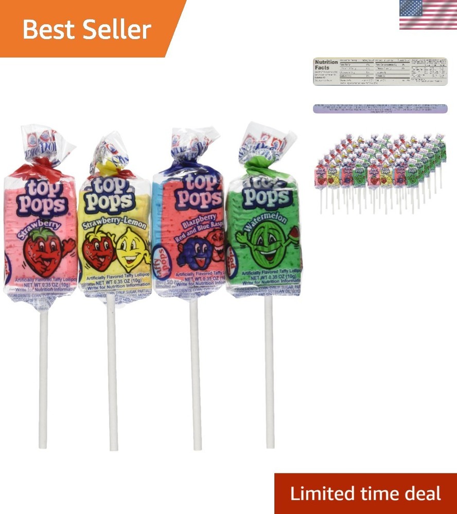 Chewy Taffy Lollipops – 48ct Assorted Flavors, Perfect for Celebrations