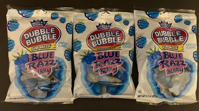 DUBBLE BUBBLE-“BLUE RAZZ BERRY” Flavored Loose Gum Balls {3 BAGS}