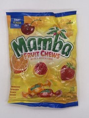 Mamba Fruit Chews Candy Strawberry, Cherry, Orange, Lemon, Raspberry 7.05oz Bag